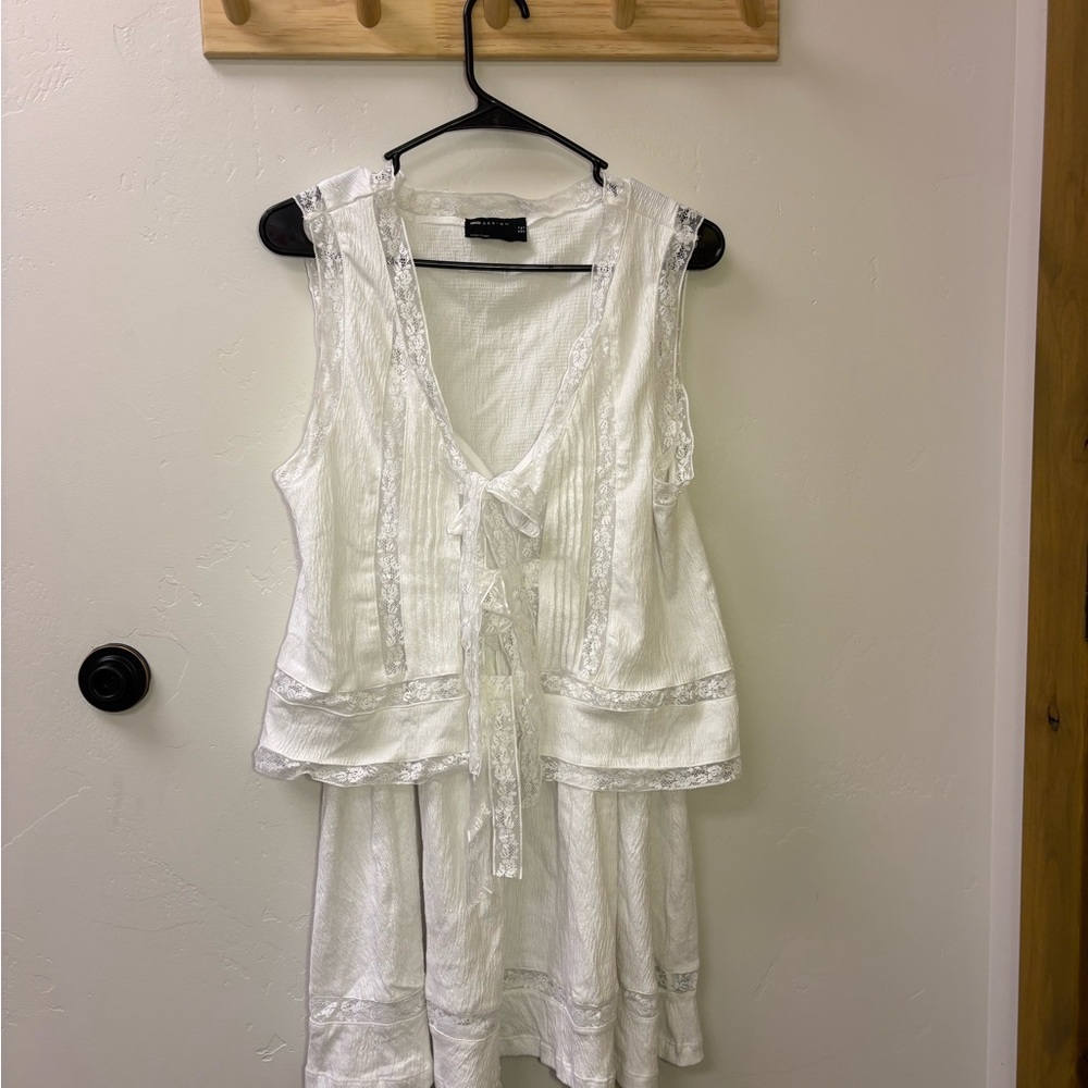 ASOS White two piece set dress and vest